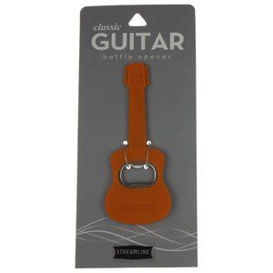 Classic Guitar Bottle Opener Orange Silicone Rubber Man Cave Bar Gift Beer Music